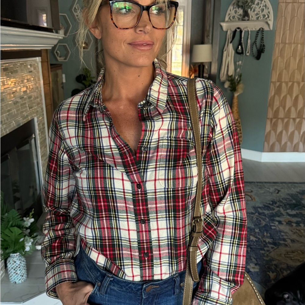 Plaid Button-Up Shirt